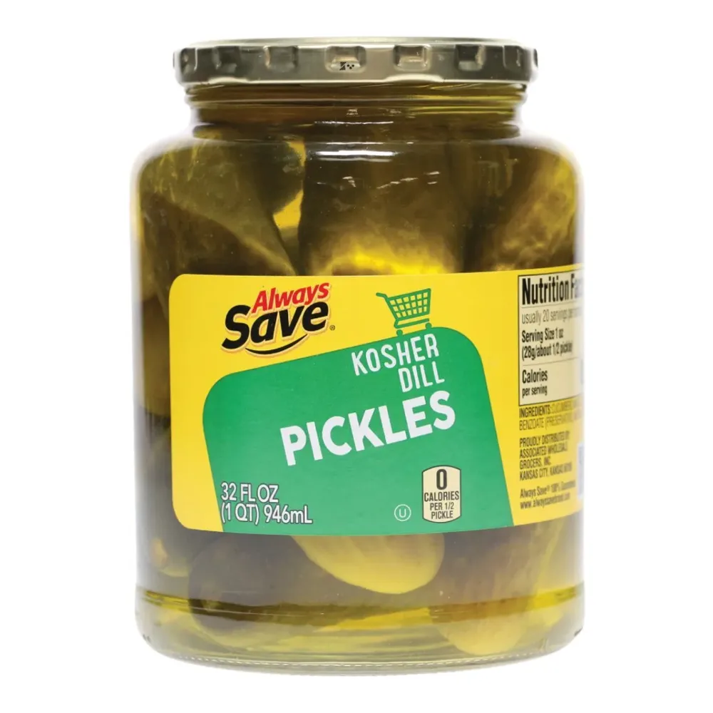 070038331513 ALWAYS SAVE KOSHER DILL PICKLES 32Z - Image 1