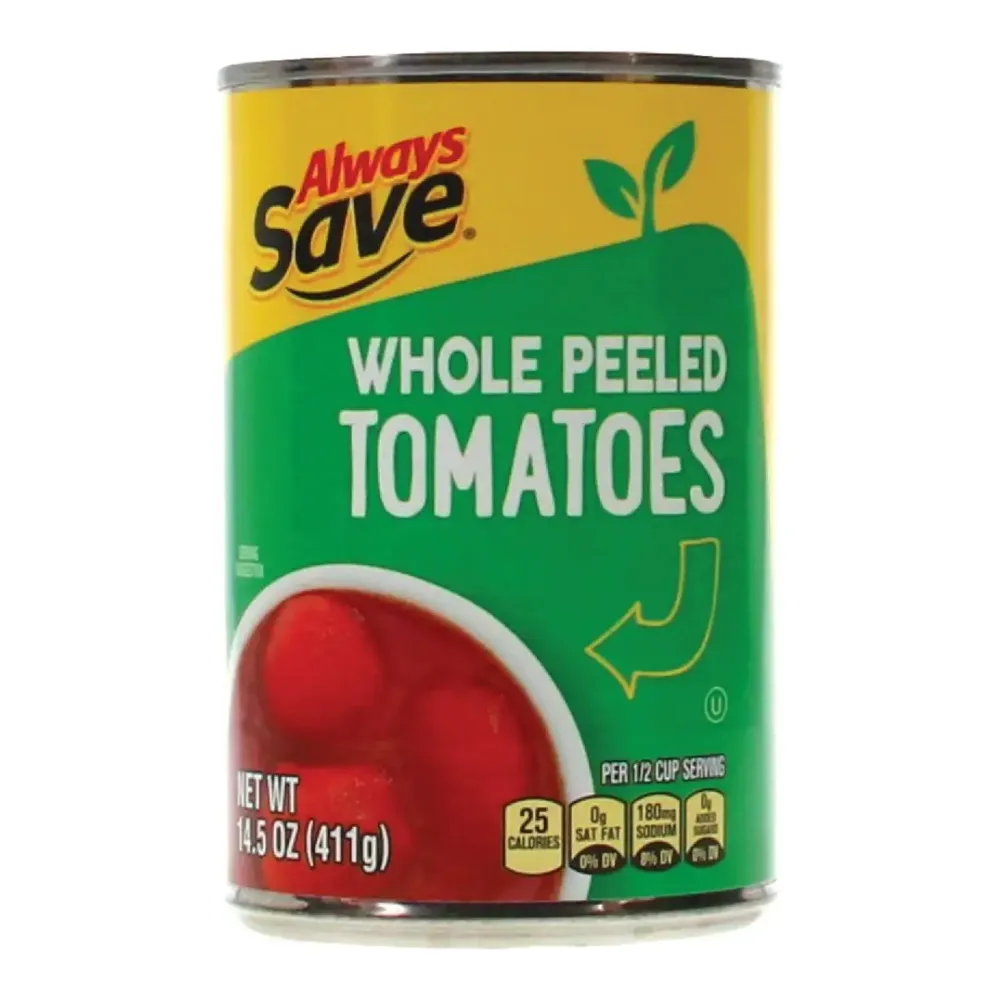 070038346517 ALWAYS SAVE WHL PEELED TOMATOES 14Z - Image 1