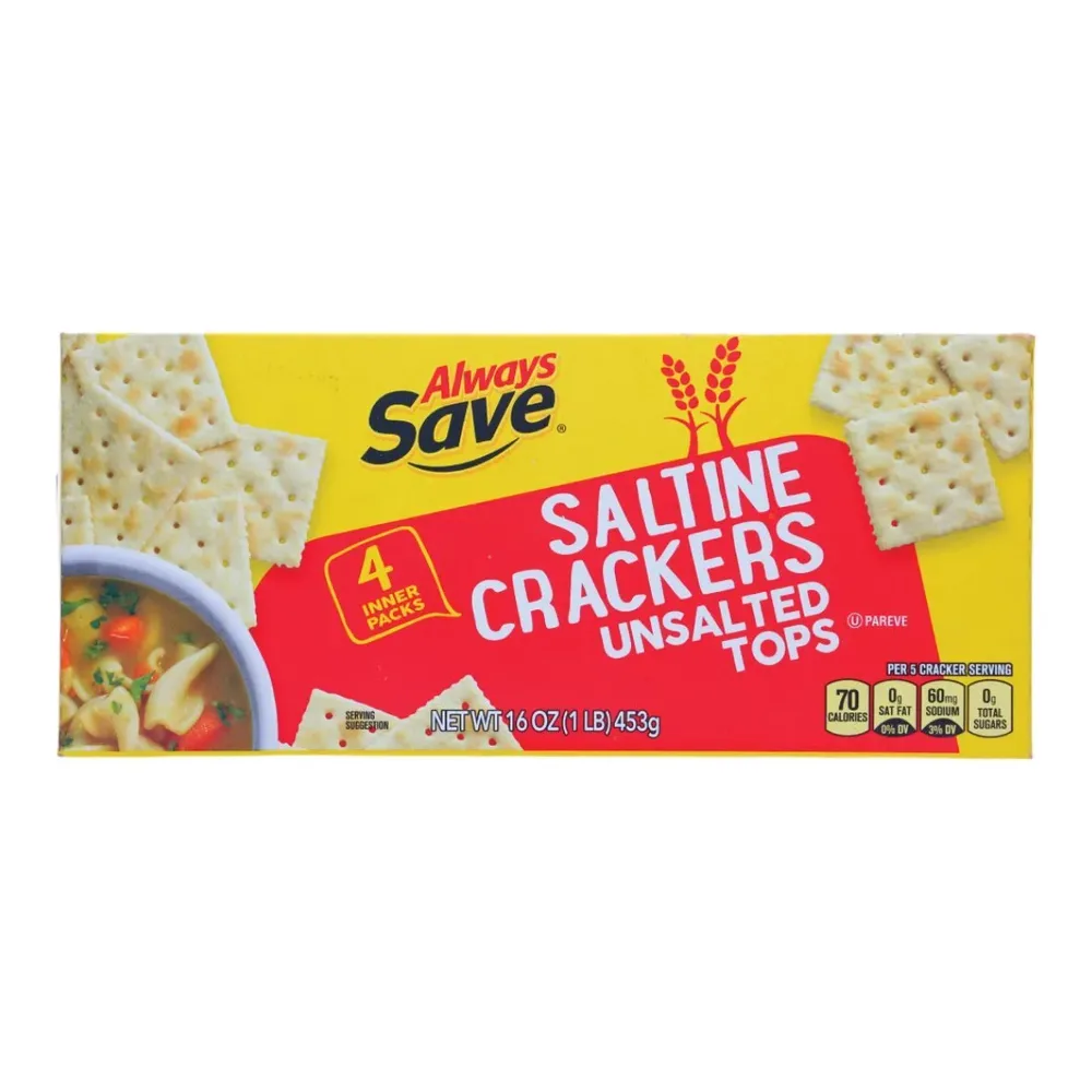 070038606666 ALWAYS SAVE UNSALTED CRACKERS 16Z - Image 1