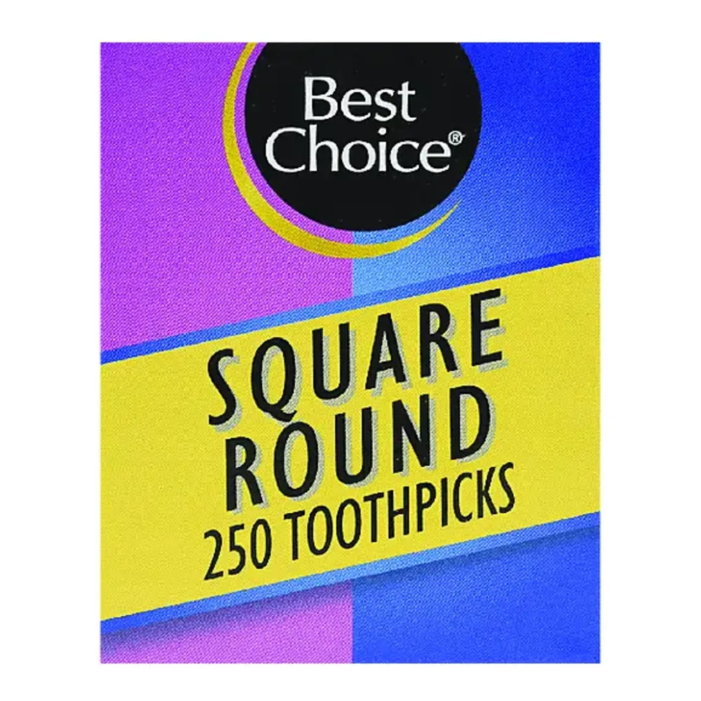 070038608769 BST-CH SQR/RND TOOTHPICKS 250CT - Image 1