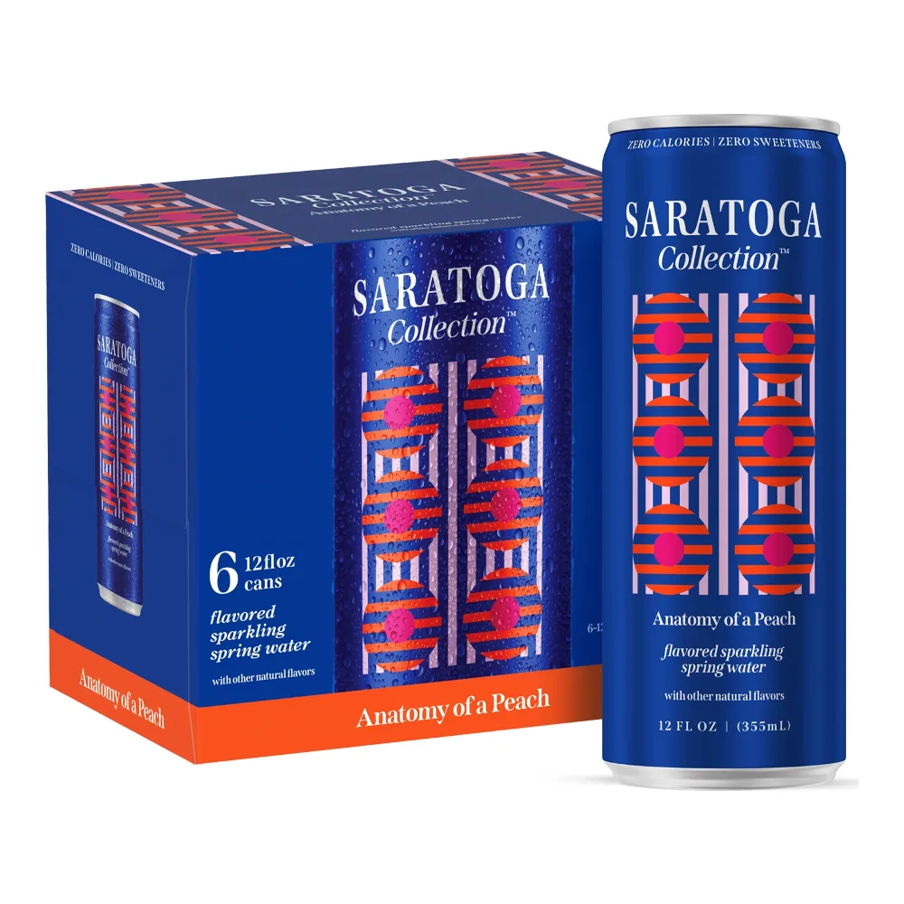070960000334 SARATOGA SPARKLING PEACH 6PK/12Z/72Z - Image 1