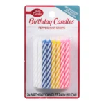 BC MED STRIPE CANDLE 24CT