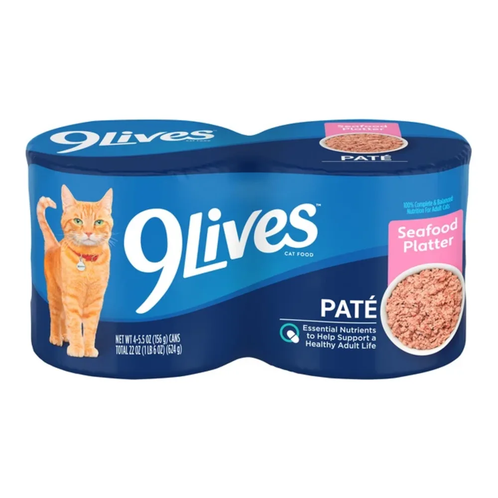 071190480897 9LIVES PATE SEAFOOD PLATTER 4PK - Image 1
