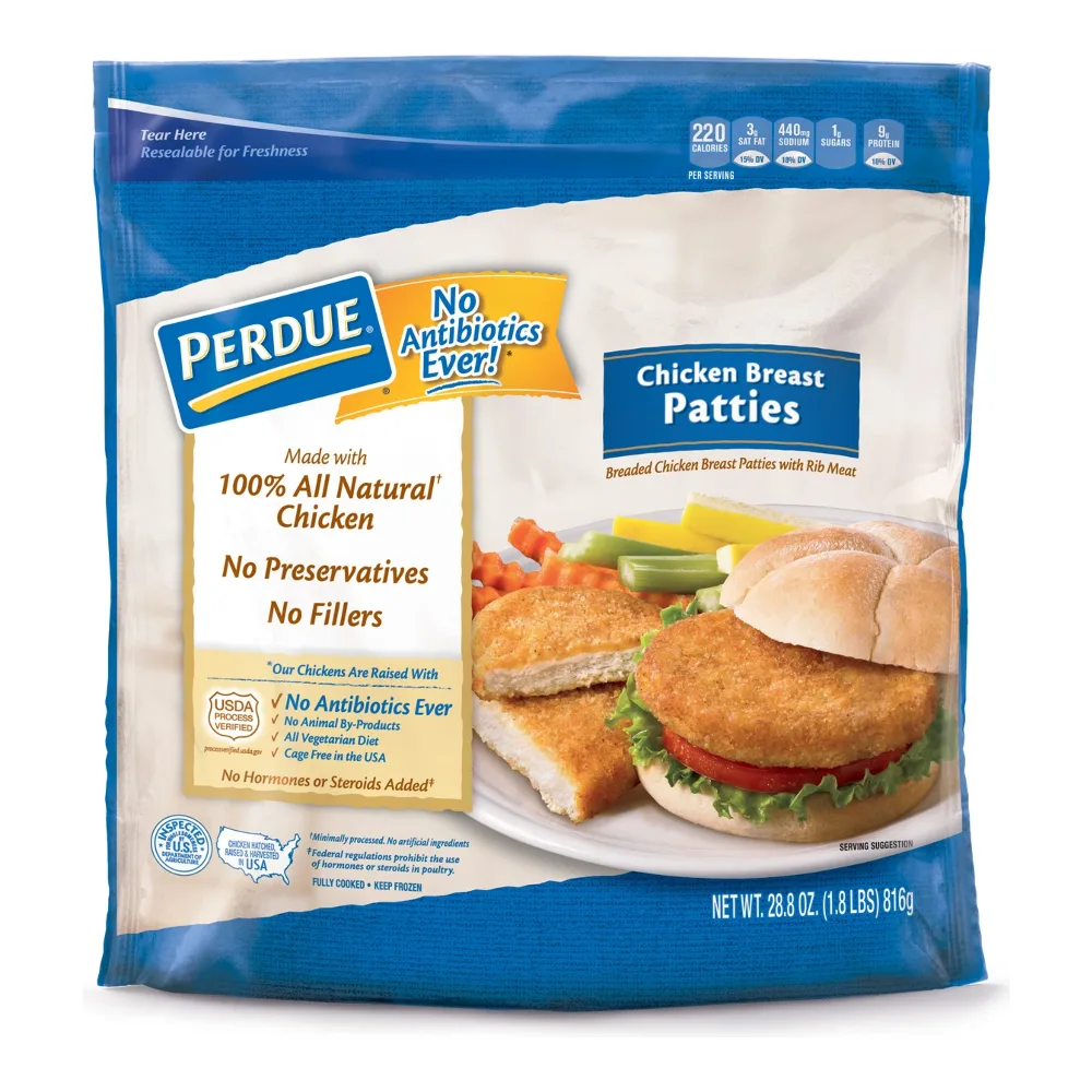 072745804113 PERDUE CHIC BREAST PATTIES 28Z - Image 1