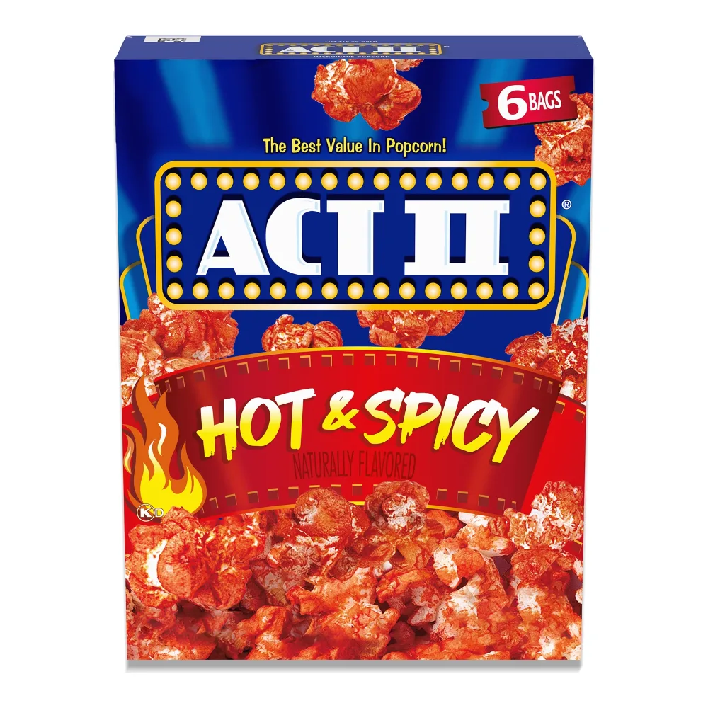 076150000146 ACT II POPCORN HOT SPICY 6CT - Image 1