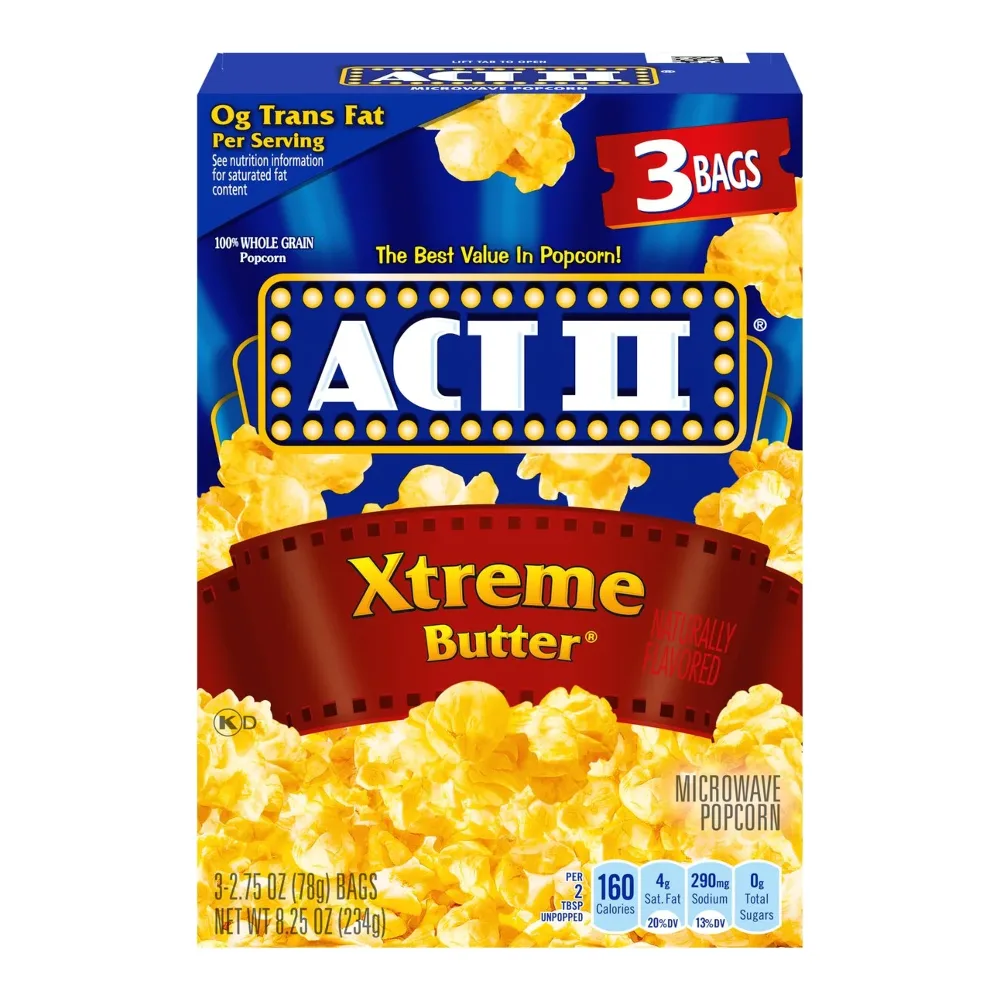 076150232080 ACT II EXTREME BUTTR POPCORN 3PK - Image 1