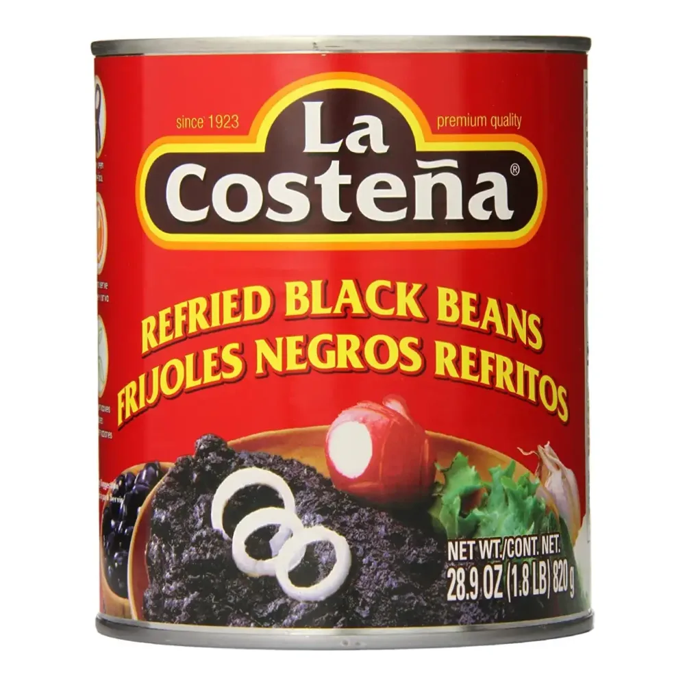 076397035505 COSTENA REFRIED BLACK BEANS 28Z - Image 1