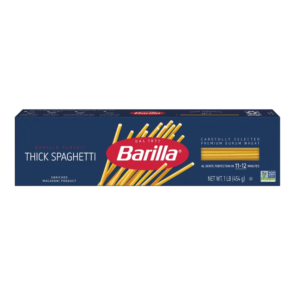 076808515046 BARILLA THICK SPAGHETTI #7 16Z - Image 1