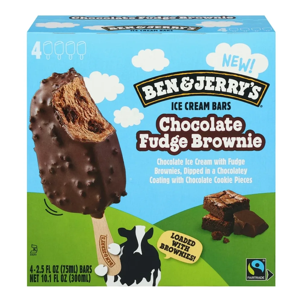076840004522 B&J CHC FUDGE BROWNIE BAR 4PK - Image 1