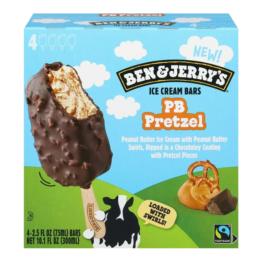 076840004577 B&J PB PRETZEL BAR 4PK - Image 1