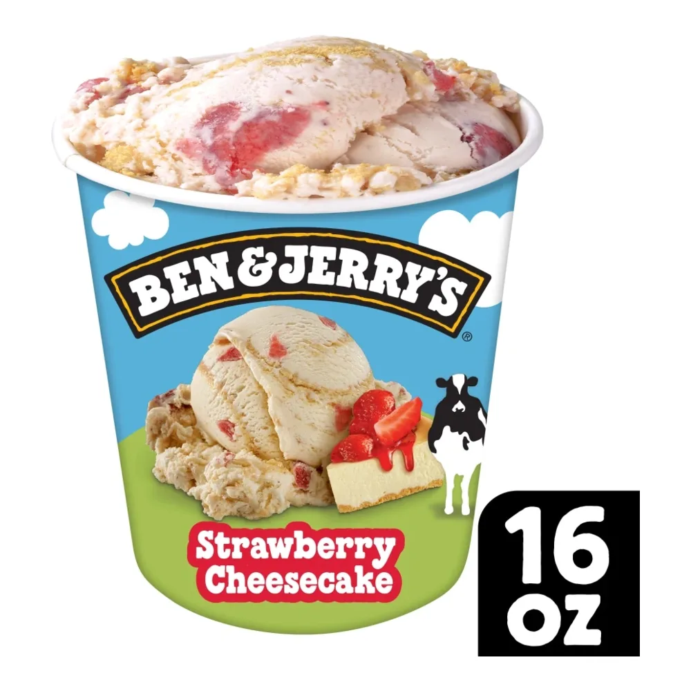 076840400218 BEN & JERRYS STRAW/CHEESECAKE 1PT - Image 1