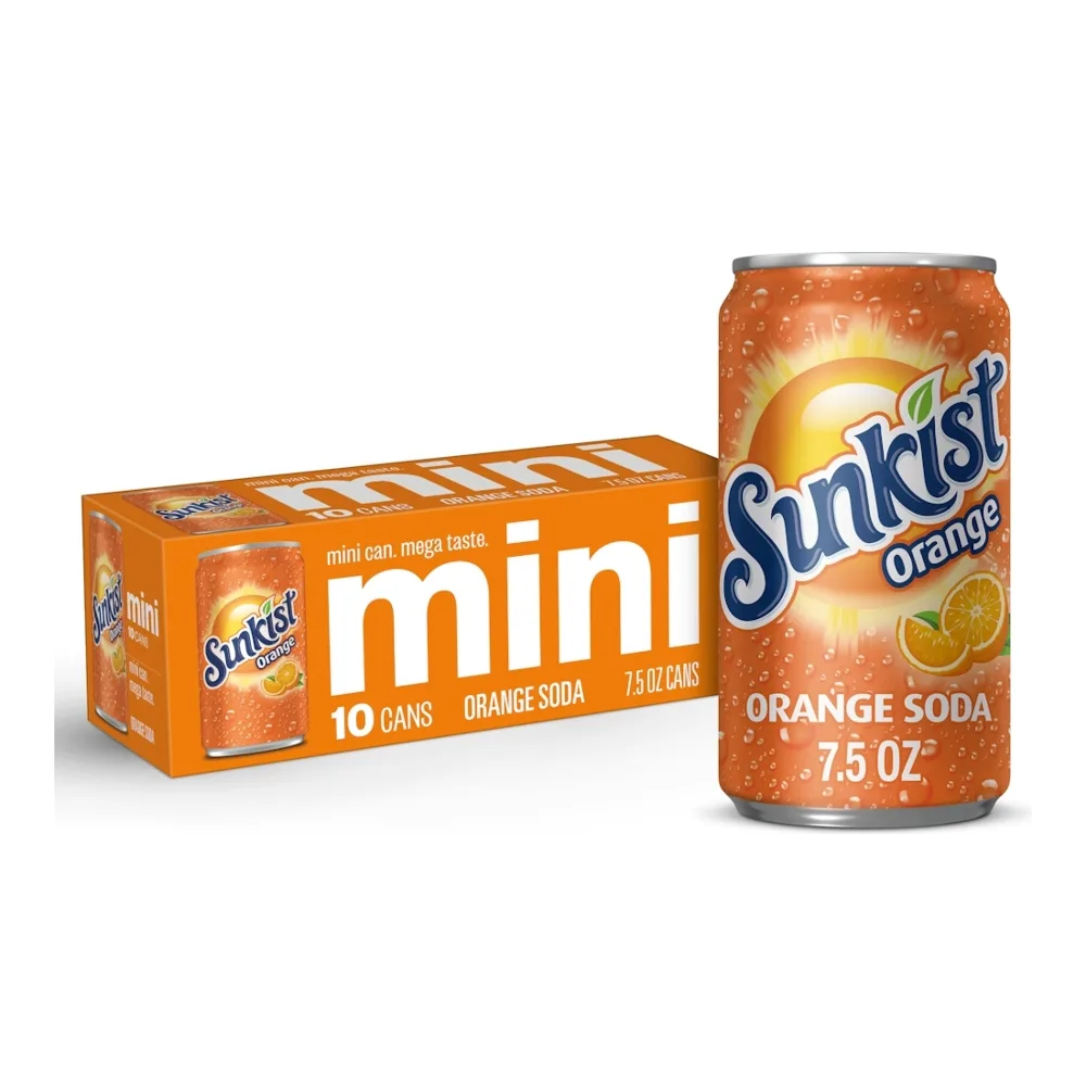 078000033908 SUNKIST ORANGE SODA 7.5Z/10PK - Image 1