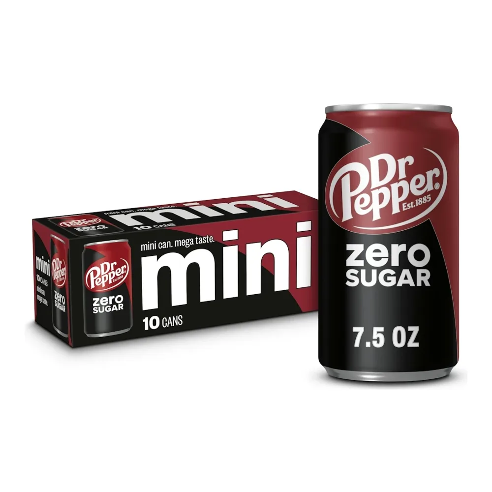 078000038675 DR PEPPER ZERO SUGAR MINI 7.5Z/10PK - Image 1