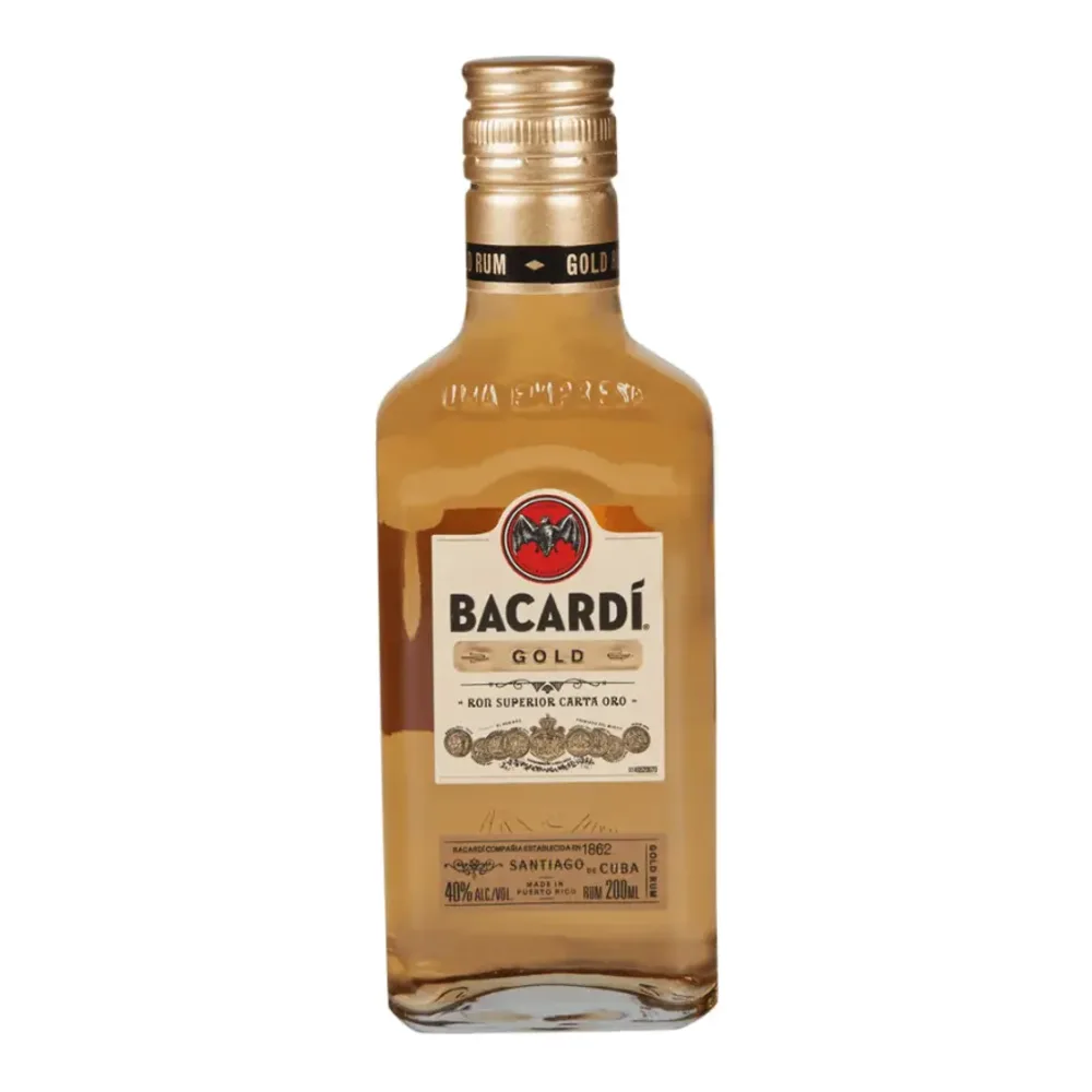 080480025700 BACARDI RUM GOLD 200ML - Image 1