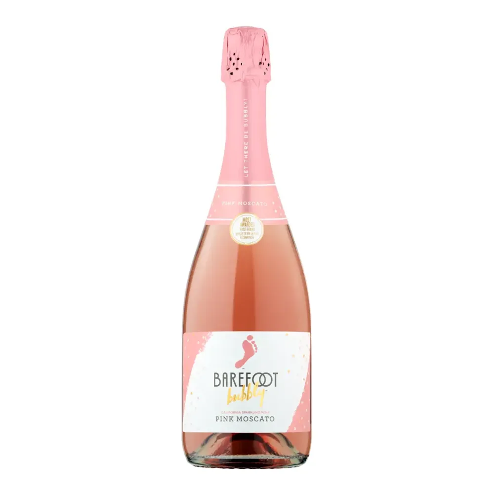 085000019658 BAREFOOT BUBBLY PINK MOSCATO 750ML - Image 1
