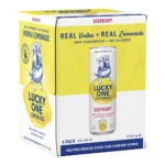 LUCKY ONE VODKA RASP LMND 4PK