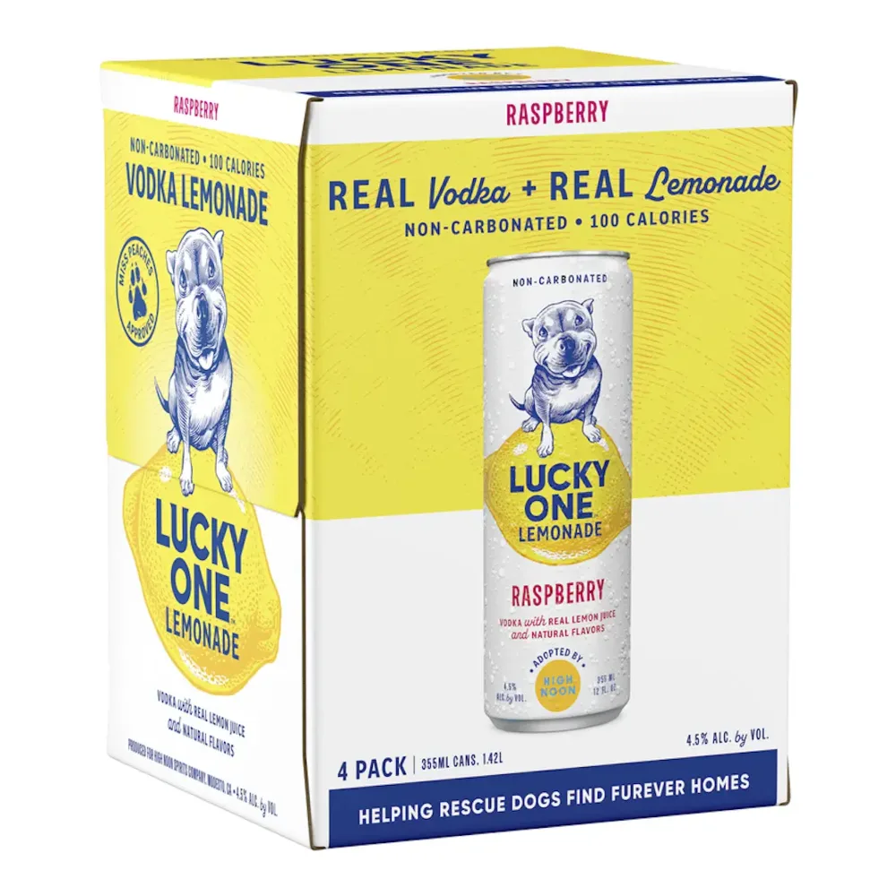 085000040737 LUCKY ONE VODKA RASP LMND 4PK - Image 1