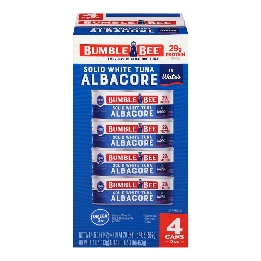 086600009254 BUMBLE BEE CHNK WHT TUNA/WTR 4PK - Image 1