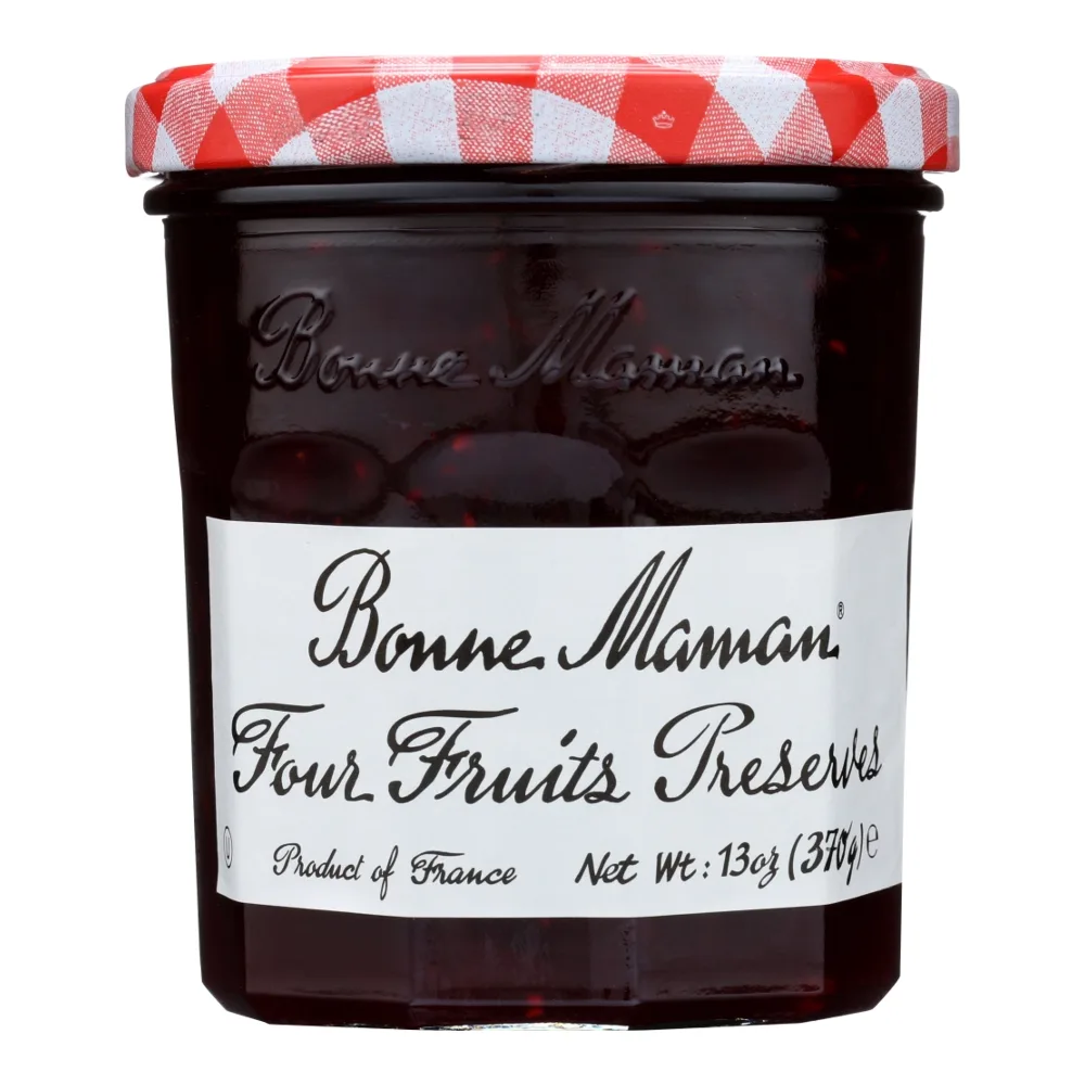088702016758 BONNE MAMAN PRESERVE 4 FRUIT 13Z - Image 1