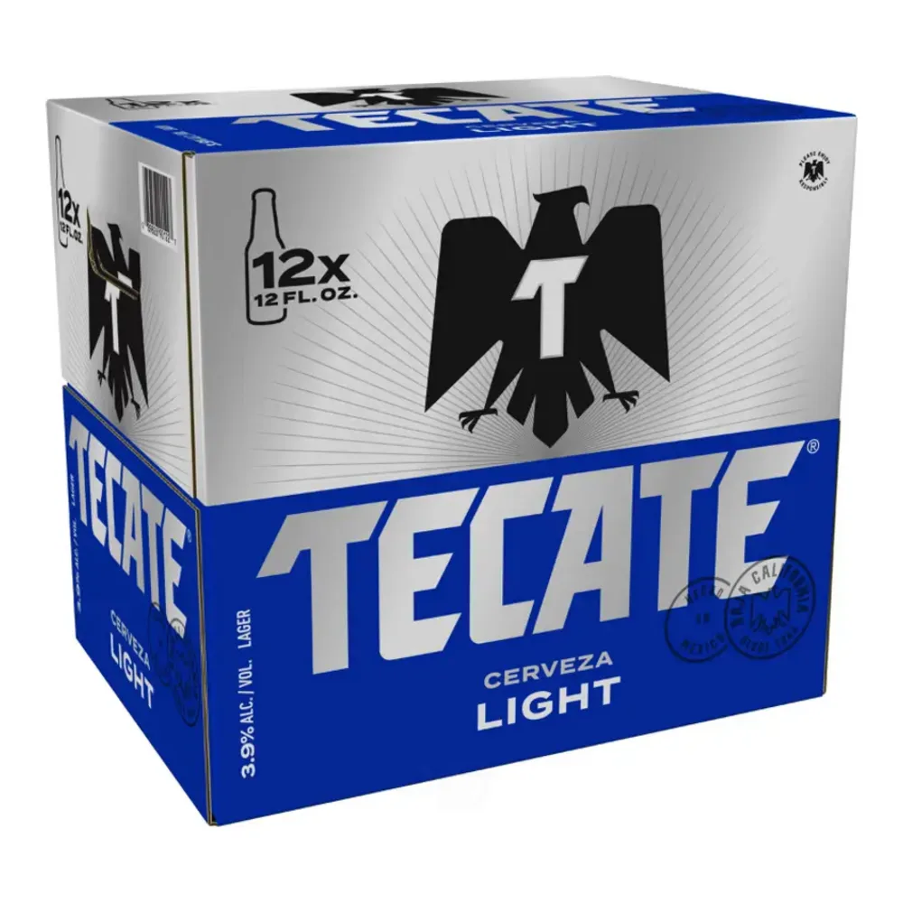 089826901227 TECATE LIGHT BOTTLES 12Z/12PK - Image 1