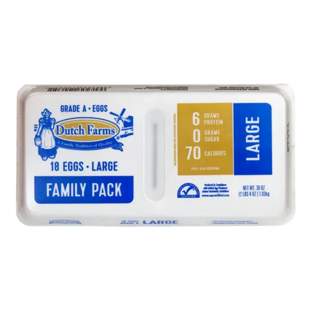 091945100351 EGGS-18CT X-LARGE DUTCH FARMS 18CT - Image 1