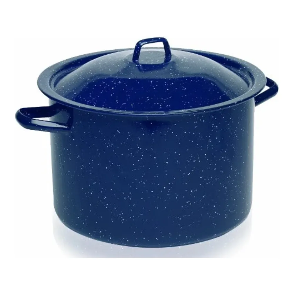 094046635487 IMUSA ENAMEL STOCK POT BLUE 7.75QT - Image 1
