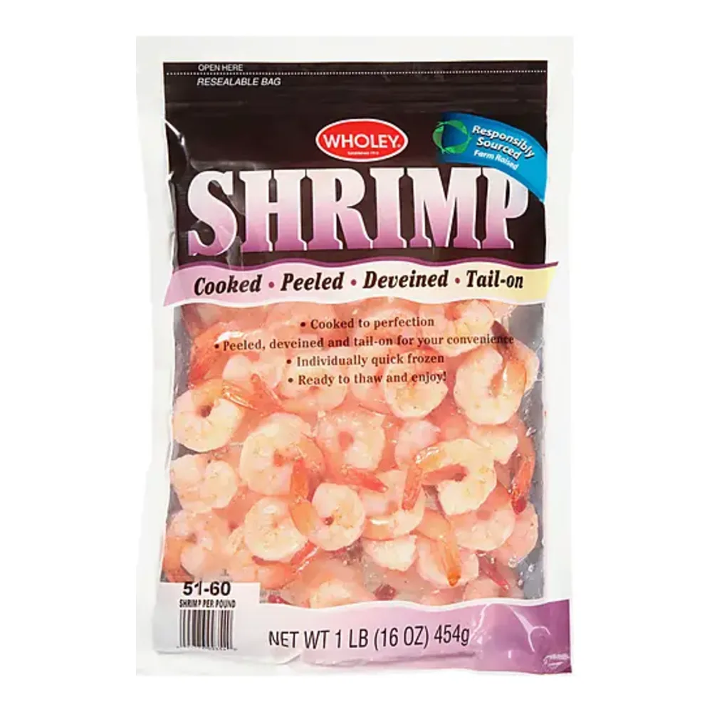 094776093540 WHOLEY SHRIMP CKD T/ON 51/60 16Z - Image 1
