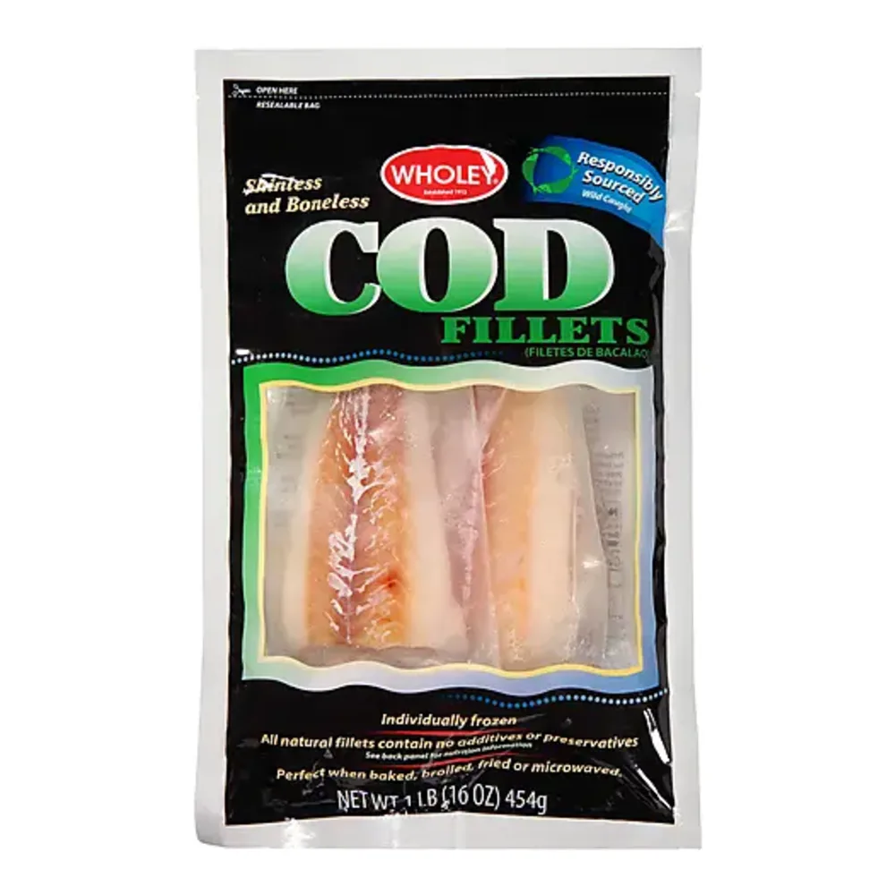 094776124114 WHOLEY COD LOINS PREMIUM 1LB - Image 1