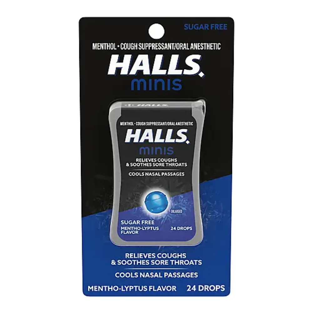 312546004948 HALLS MINIS MENTHOL 24 DROPS - Image 1