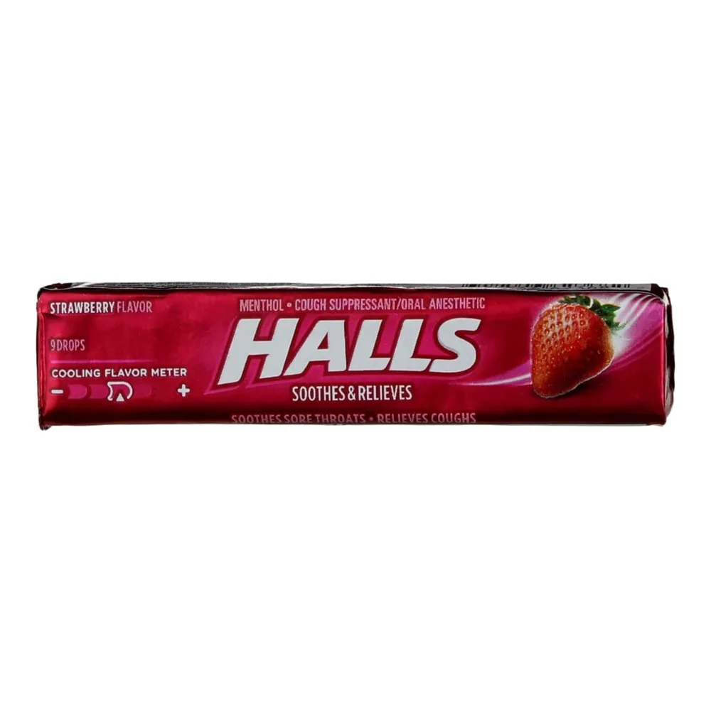 312546623682 HALLS STRAWBERRY FLAVOR 9CT - Image 1
