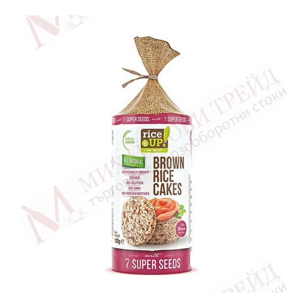 3800233070071 RICE UP BROW RICE CAKE 7 SUPER SEEDS 4.23Z - Image 1