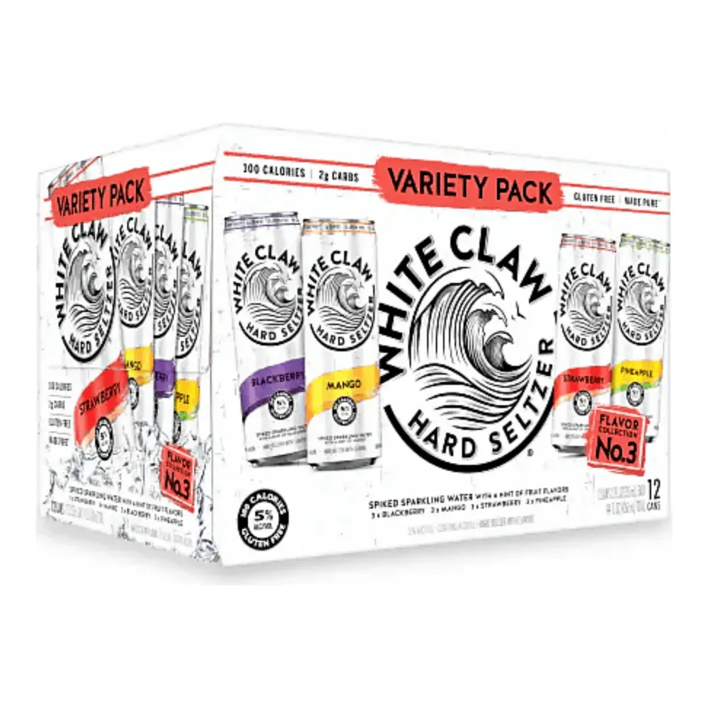 635985800262 WHITE CLAW HARD VARIETY #3 12Z/12PK - Image 1