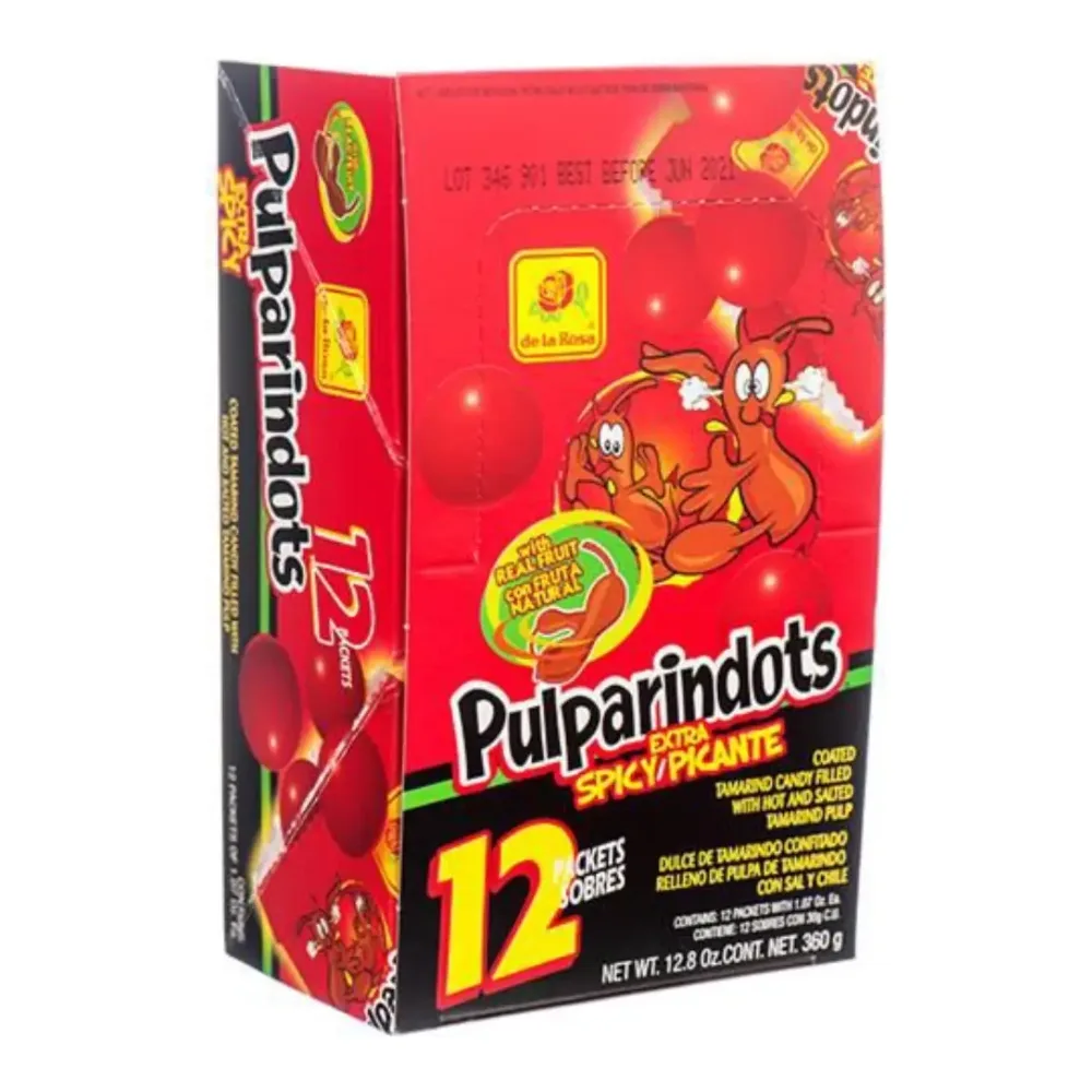 725226004525 TRAY DOT PULPARINDOTS X-SPICY 12PK - Image 1