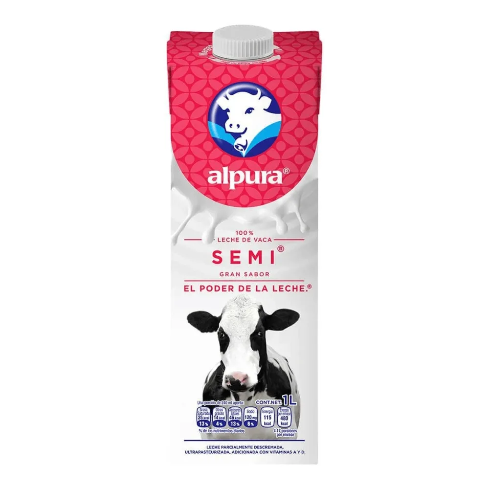 7501055900046 ALPURA 100% LECHE DE VACA SEMI 33.8Z - Image 1