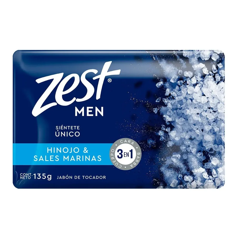 7506306246096 ZEST BAR SOAP FOR MEN 3IN1 135G - Image 1