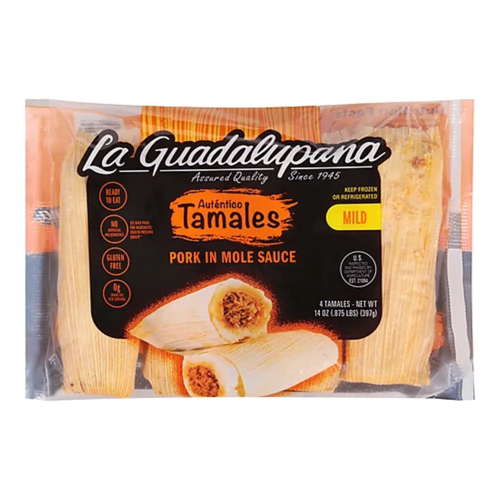755157003144 GUADALUPANA TAMALES PORK MILD 4PK - Image 1