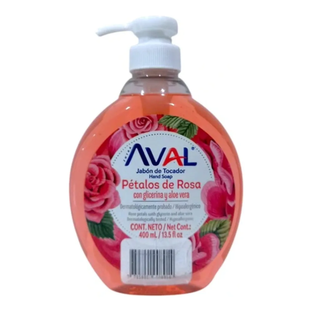 7750243080347 AVAL JABON LQ PETALOS DE ROSA 13Z - Image 1