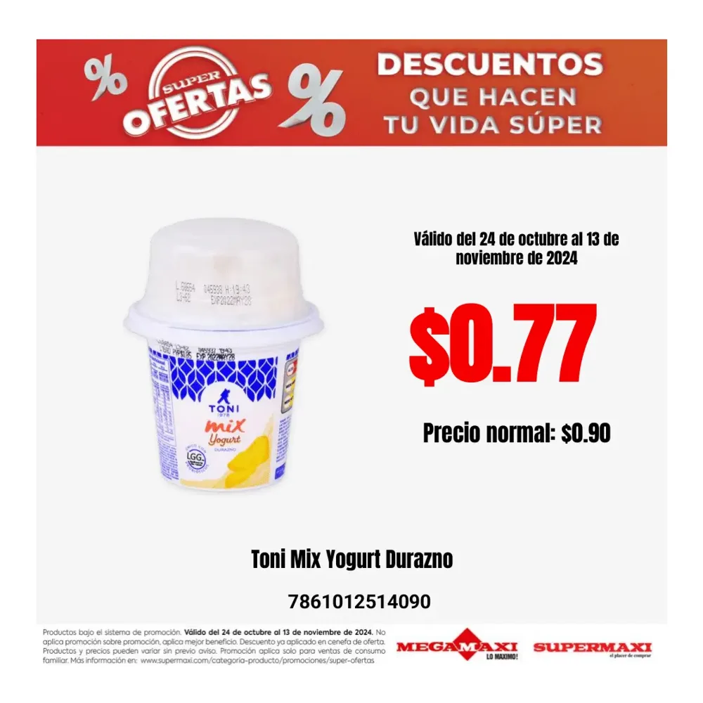 7861012514090 TONI MIX YOGURT DURAZNO 200GR - Image 1