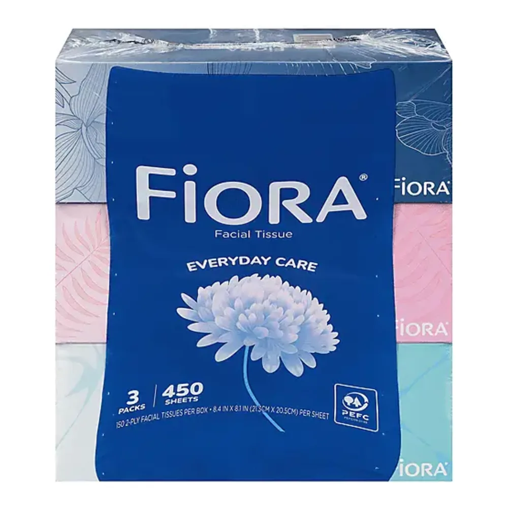 810326015066 FIORA FACIAL TISSUE FLAT 3PK - Image 1