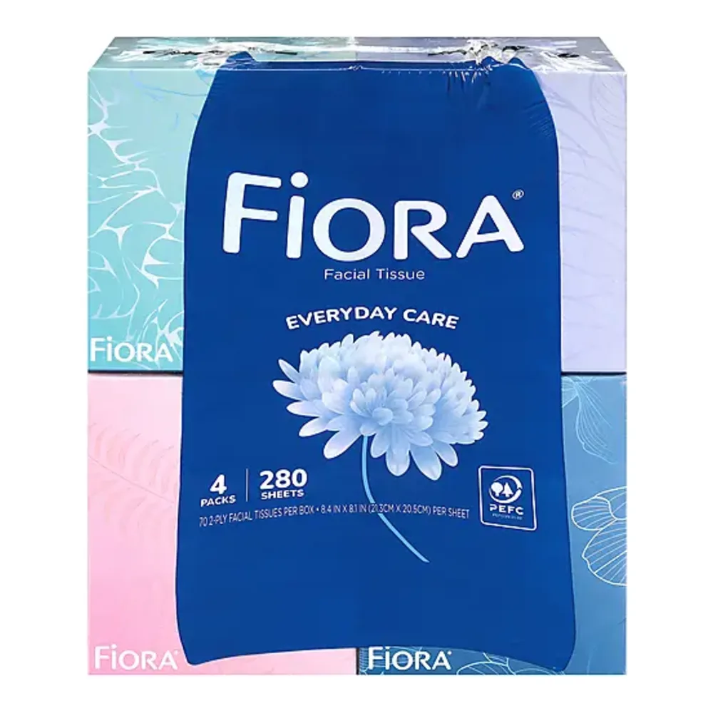 810326015080 FIORA FACIAL TISSUE CUBE 4PK - Image 1