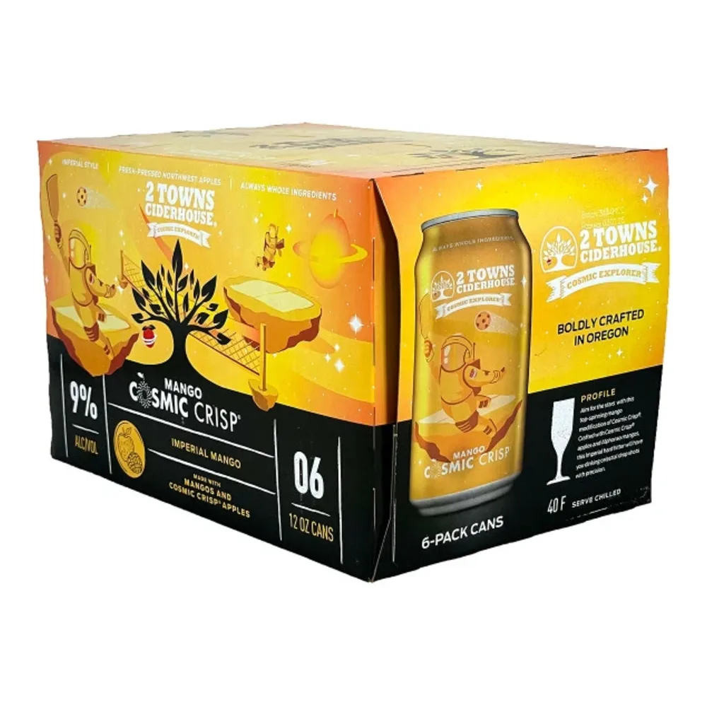 850017944718 2 TOWNS CIDER MANGO 12Z/6PK - Image 1