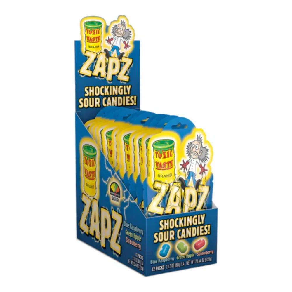 850034597737 TOXIC WASTE ZAPZ SOUR CANDIES 2Z - Image 1