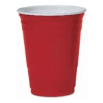 BASIC HOME PLASTIC CUPS RED 16Z/16CT