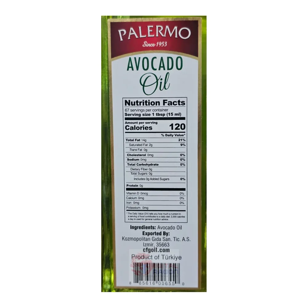 885616006550 PALERMO AVOCADO OIL 1LT - Image 1