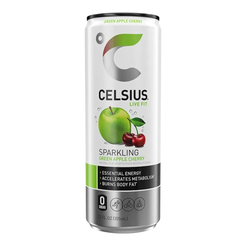 889392000863 CELSIUS SPARK GRN APPLE CHRY 12Z - Image 1