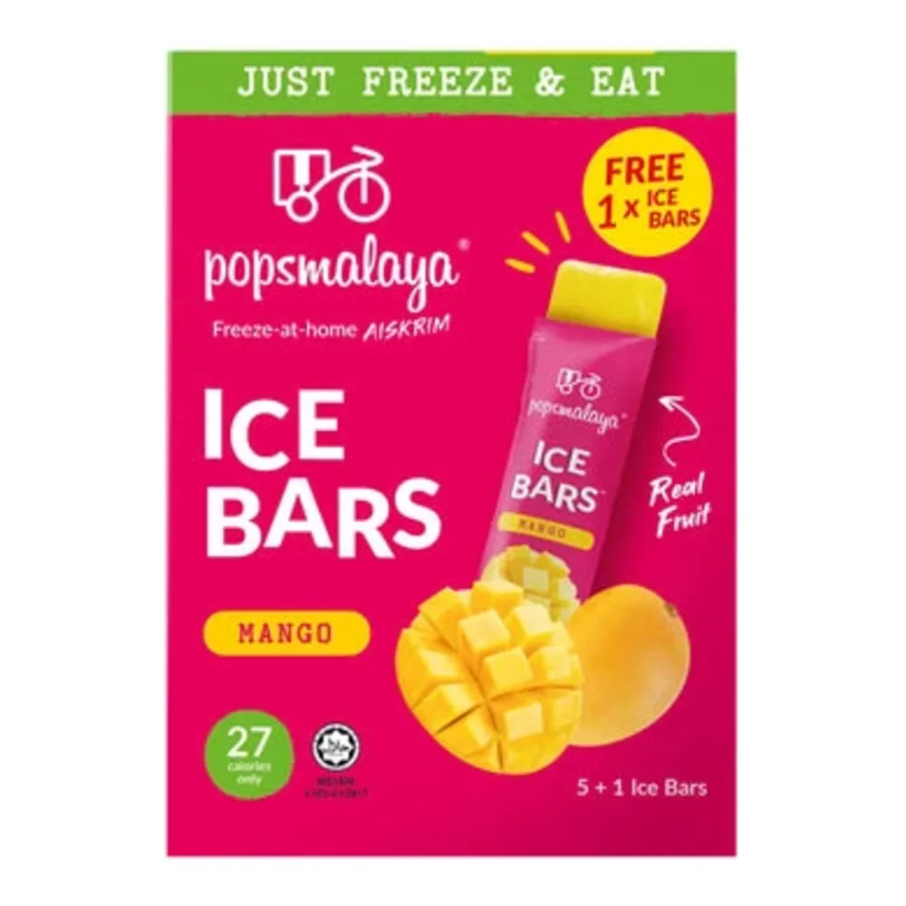 9555855400150 POPSMALAYA MANGO ICE BAR 6PK - Image 1