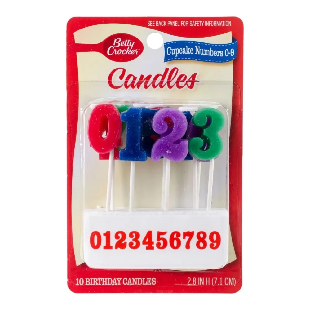 071169233226 BC CUPCAKE NUMBER CANDLE 10CT - Image 1